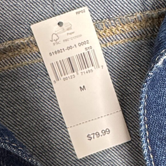 NWT GAP DENIM DRESS 100% COTTON WESTERN CLEAN GIRL COASTAL COWGIRL CLASSIC M - Picture 5 of 7